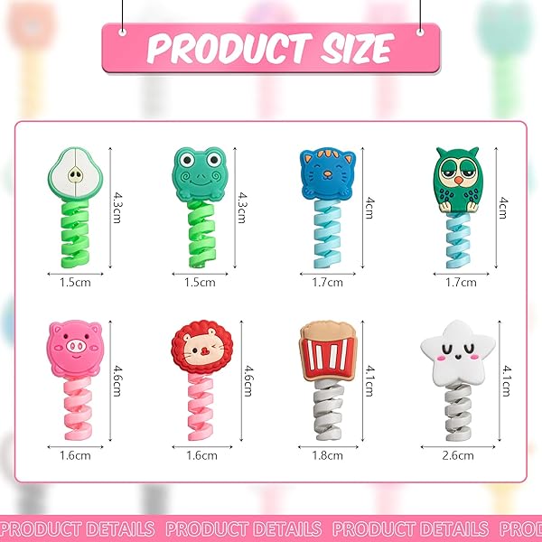 32 Colorful Cartoon USB Cable Protectors - Cute Silicone Animal Buddies for Data Lines - Image 3