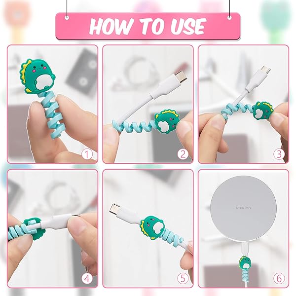 32 Colorful Cartoon USB Cable Protectors - Cute Silicone Animal Buddies for Data Lines - Image 5