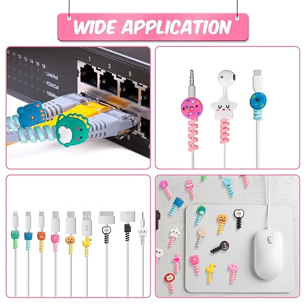 32 Colorful Cartoon USB Cable Protectors - Cute Silicone Animal Buddies for Data Lines - Image 6