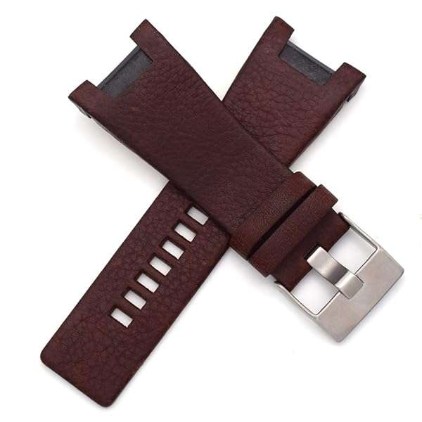 bullish 32mm Light Brown Genuine Leather Watch Strap for Diesel DZ1430, DZ1215, DZ1453 & More