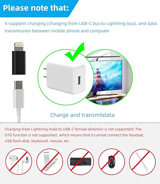 3-Pack USB C to Lightning Adapter for iPhone & iPad - Fast Charging & Data Transfer Compatible with iPhone 11/12/7/XR/Pro Max - Image 4