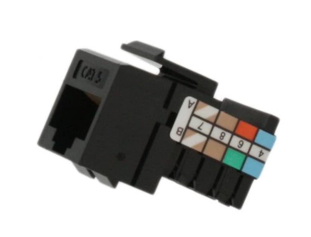 Leviton 41108-RE5 CAT 5 QuickPort Connector - High-Quality Black Ethernet Solution