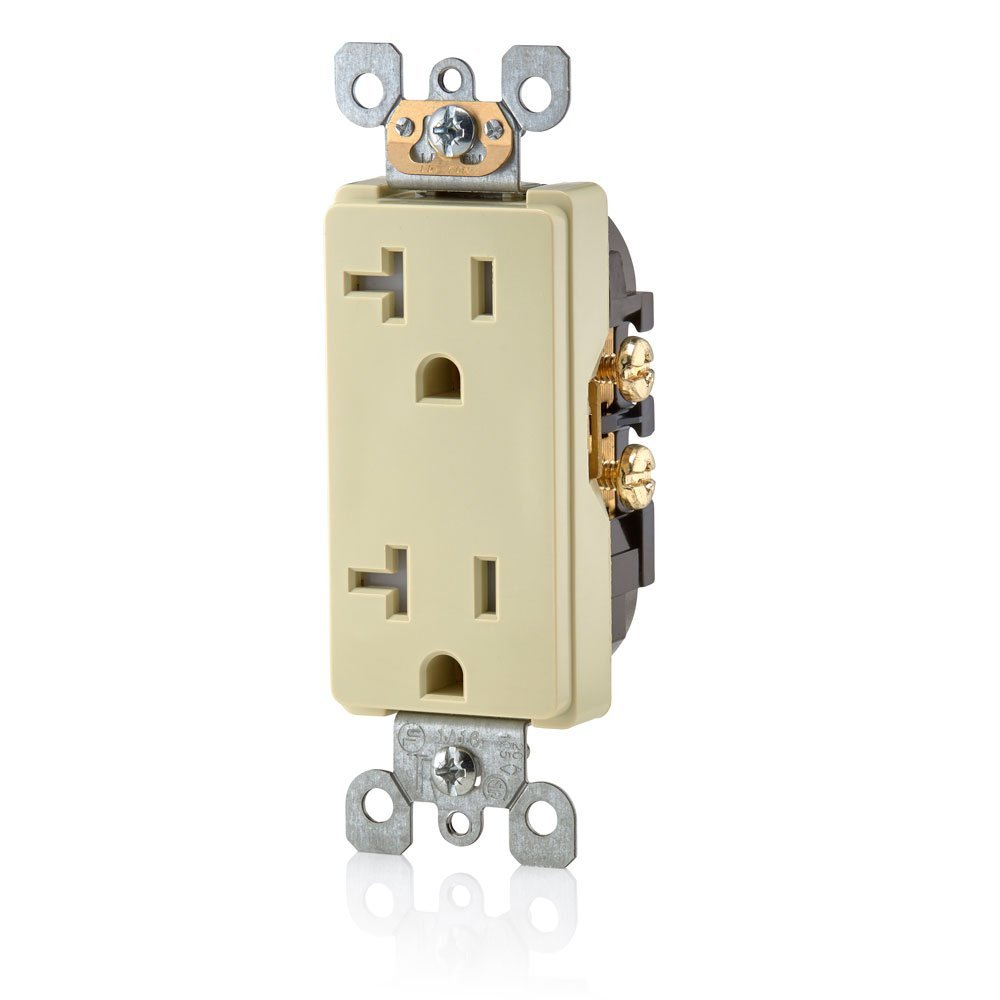 Leviton Leviton T5825 20 Amp Decora Tamper-Resistant Duplex Outlet - Ivory | Safe & Stylish Electrical Solution