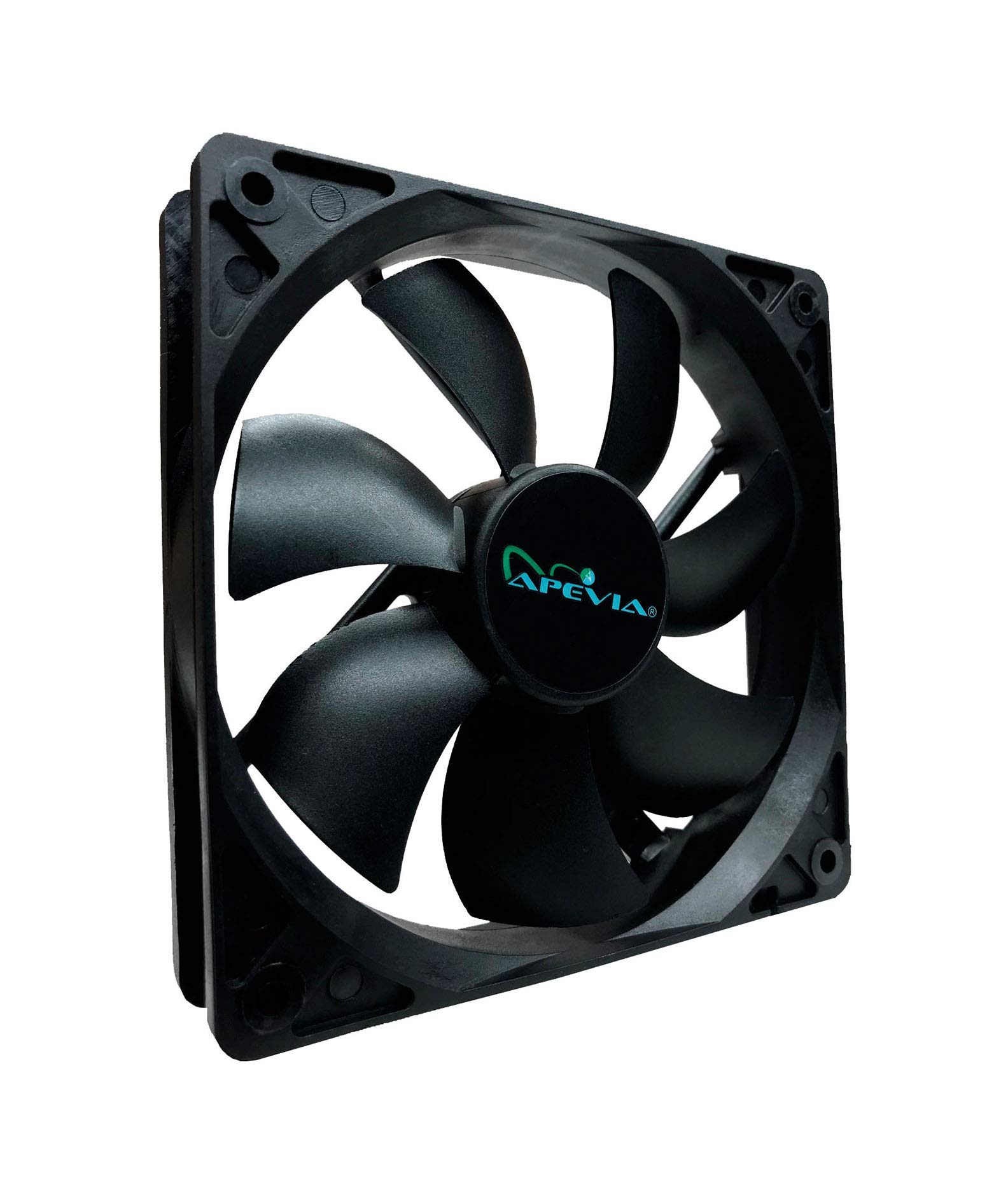 APEVIA CF12S-BK 120mm Silent Black Case Fan - 4pin Molex & 3pin Compatible for Optimal Cooling