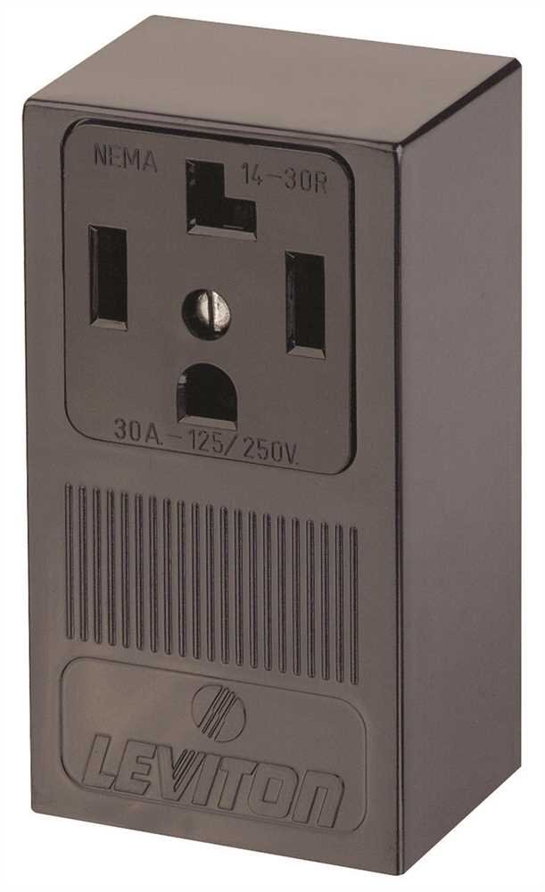 Leviton 55054 30 Amp NEMA 14-30R Industrial Grade Receptacle - 125/250V, Surface Mount, Side Wired, Black