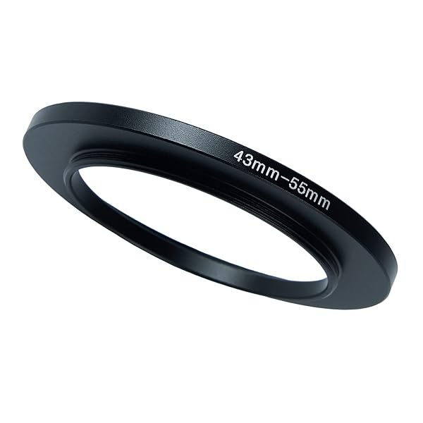 43mm to 55mm Step-Up Ring Filter Adapter - Metal UV ND CPL Compatible with All Brands