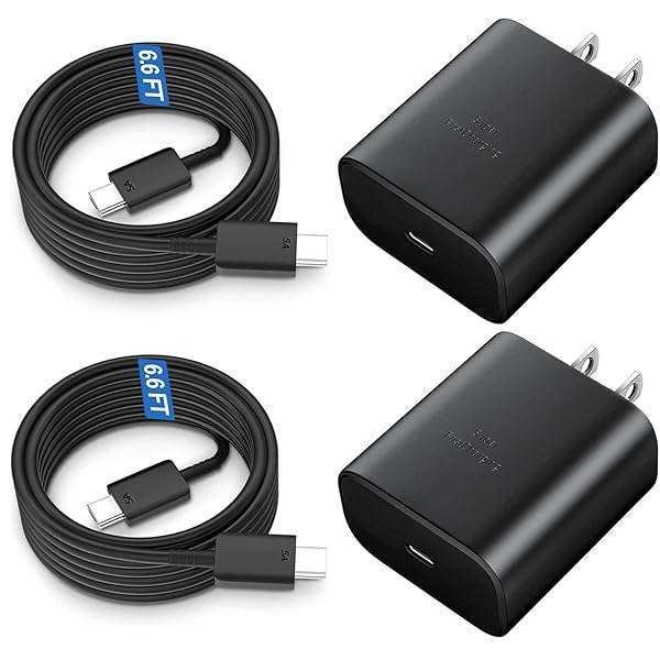 Auorld 45W Samsung Fast Charger for Galaxy S23/S22/S24 Ultra - 6.6FT USB C Cable & Block for Quick Charging