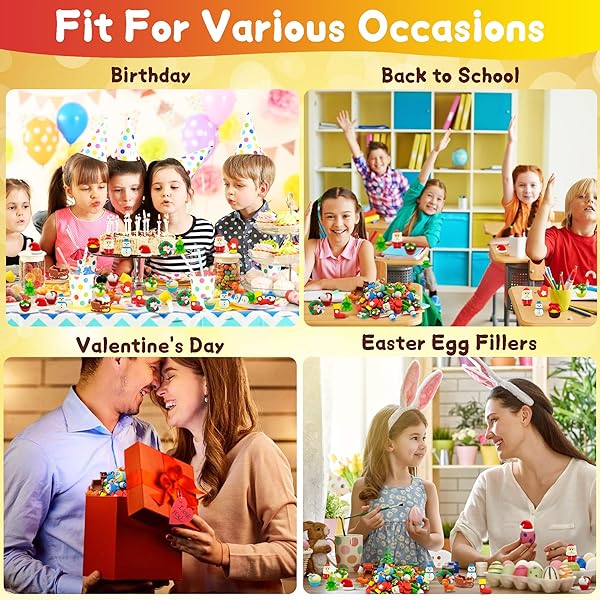 48pc Christmas Erasers for Kids Bulk Holiday Party Favors Classroom Rewards Fun Puzzle Desk Pets - Image 9