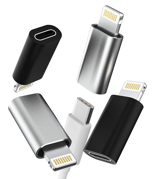 4-Pack USB C to Lightning Adapter for iPhone 12/11 Pro Max, iPad Air - Fast Charging & Data Transfer