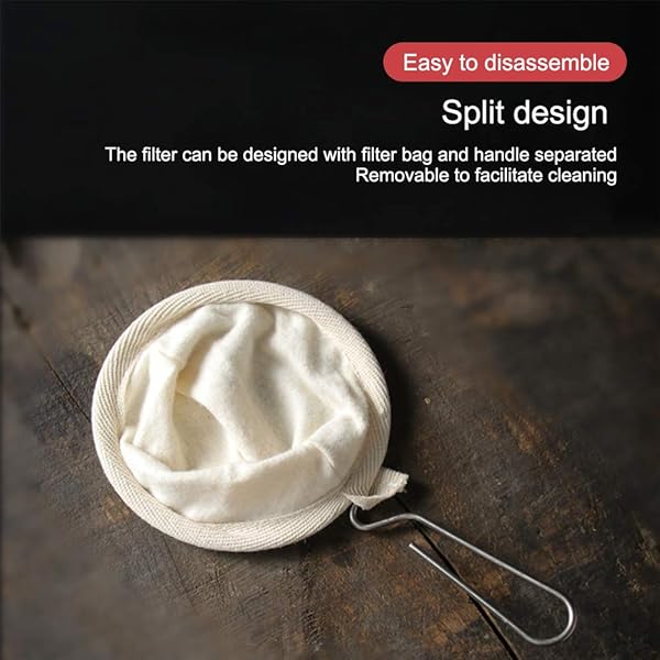 4Pcs Reusable Flannel Coffee Filters with Steel Handle - Perfect for Home & Office Brewing - Image 5