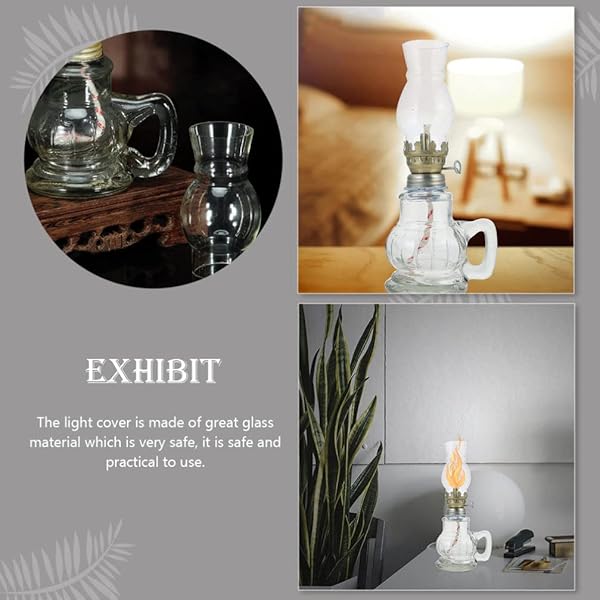 KALLORY 4pcs Vintage Glass Oil Lampshade Retro Windproof Cover for Kerosene Lamps Decorative Indoor Light Accessory - Image 4