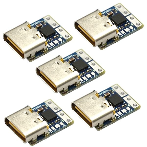5 Pack JacobsParts USB-C PD Power Trigger Module 5A - Type-C Female Input, Fixed Voltage 5V