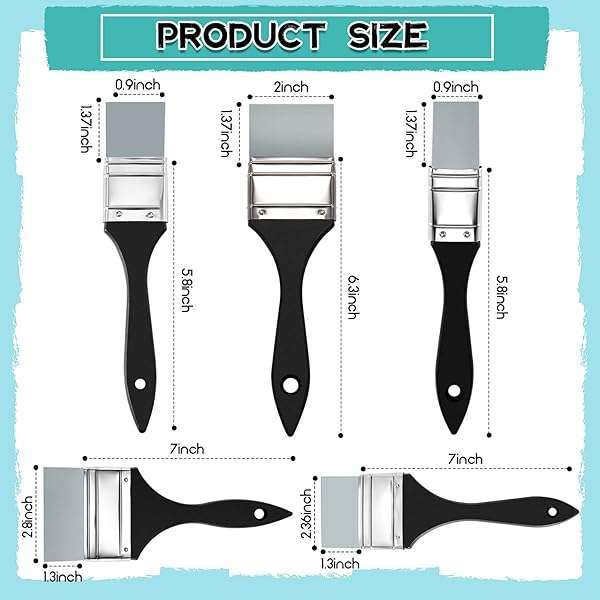5-Piece Silicone Paint Brush Set: Flexible Tools for Acrylic & Water-Based Painting (1-3 Inch Sizes) - Image 4