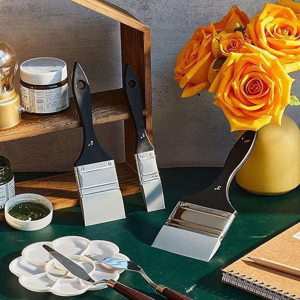 5-Piece Silicone Paint Brush Set: Flexible Tools for Acrylic & Water-Based Painting (1-3 Inch Sizes) - Image 6