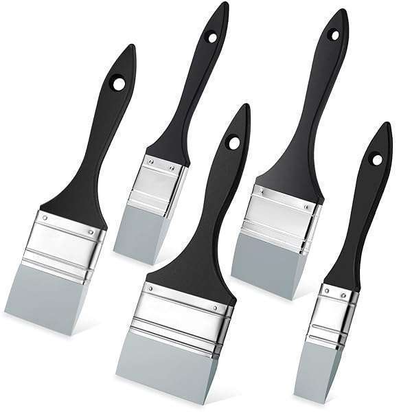 5-Piece Silicone Paint Brush Set: Flexible Tools for Acrylic & Water-Based Painting (1-3 Inch Sizes) - Image 3