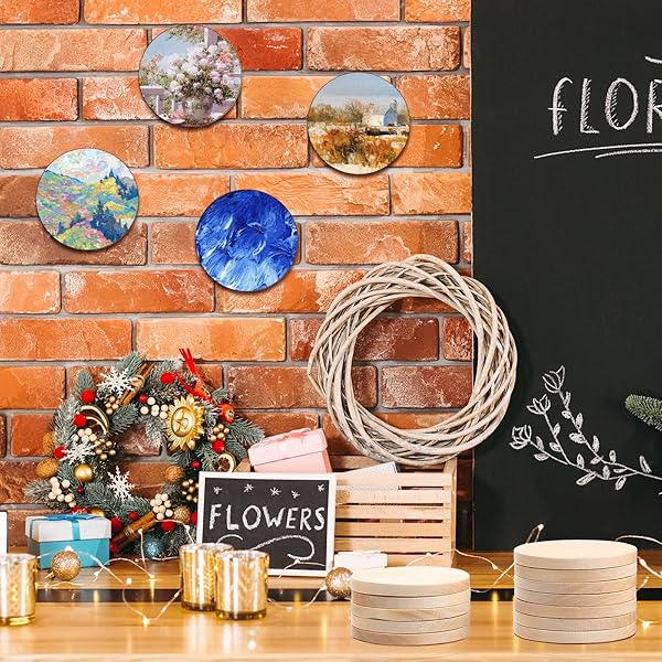50 PCS 2 Inch Natural Wood Slices Unfinished Round Discs for DIY Arts and Crafts Projects Thick Wooden Tags - Image 9