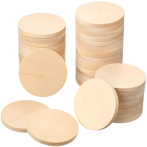 50 PCS 2 Inch Natural Wood Slices Unfinished Round Discs for DIY Arts and Crafts Projects Thick Wooden Tags - Image 2