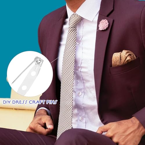 50Pcs Silver Bar Pins Brooch Lock Safety Clasps for DIY Crafts - 32mm Brooch Pin Backs - Image 7