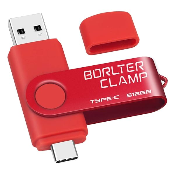 512GB USB Type-C Flash Drive BorlterClamp Dual Port Memory Stick for Android Smartphones Tablets and Computers Red - Image 3