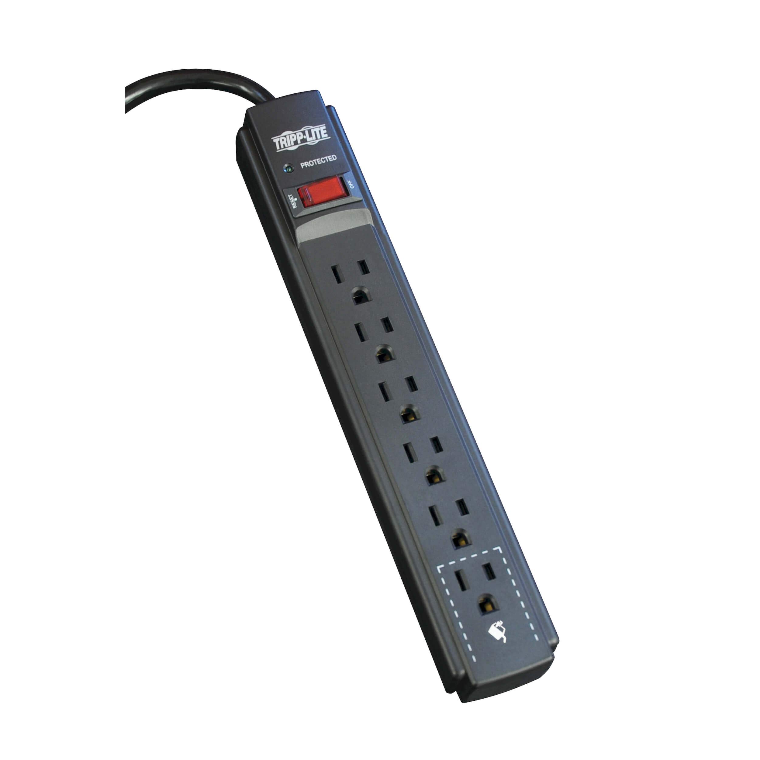 Tripp Lite Tripp Lite 6 Outlet Surge Protector Power Strip - 790 Joules, 6ft Cord, $20K Insurance - Reliable Black Power Solution