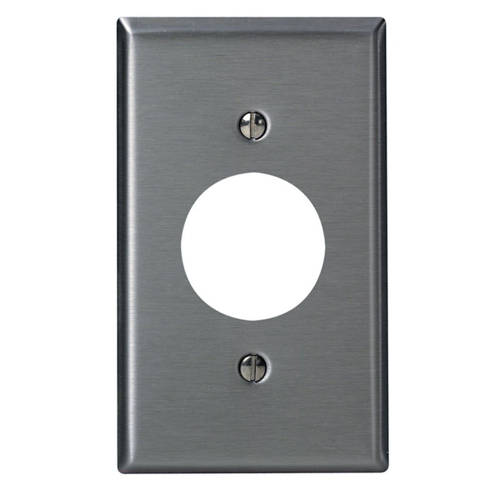 Leviton 84004-40 Stainless Steel 1-Gang Wallplate for 1.406-Inch Devices - Durable & Stylish Receptacle Cover