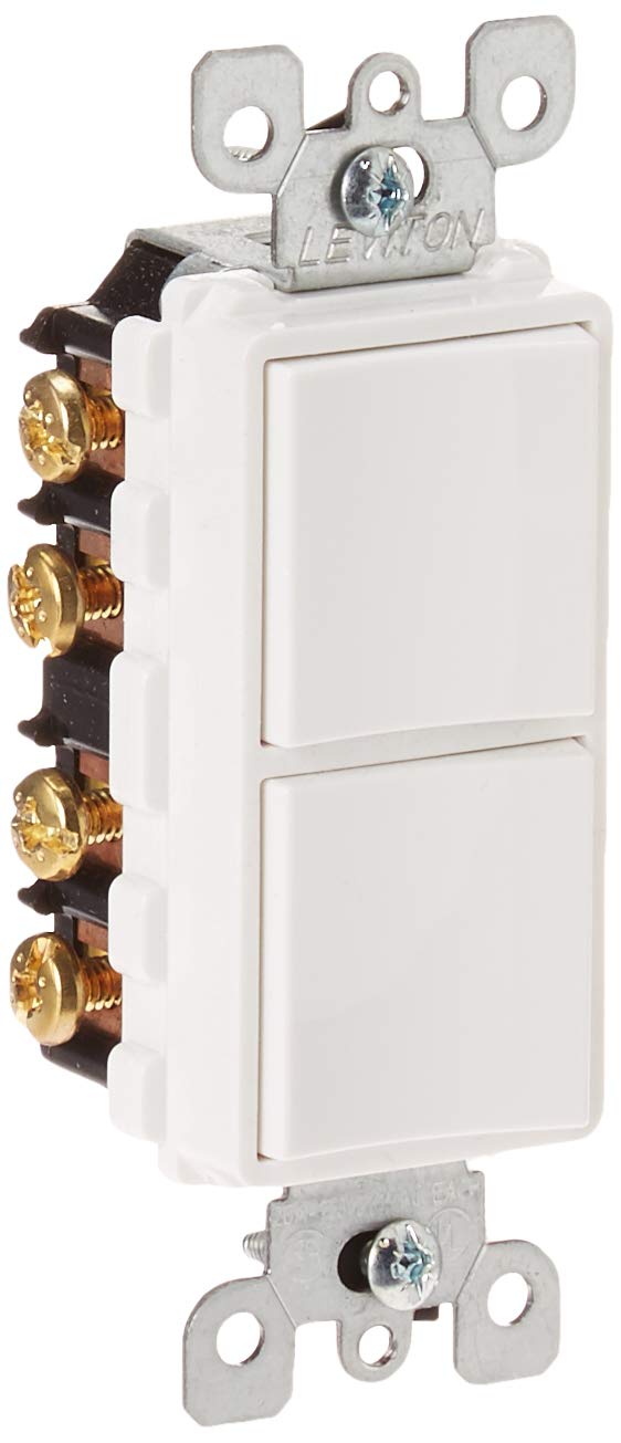 Leviton 5640-W 20 Amp Decora 3-Way Switch - Commercial Grade, Grounding, 120/277 Volt, White