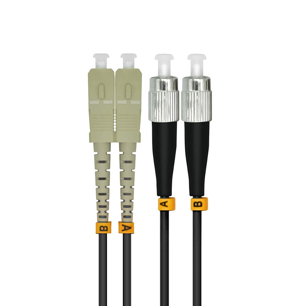 Jeirdus 200M FC to ST 10G OM3 Outdoor Armored Duplex Fiber Optic Cable Jumper - 50/125 Multimode Patch Cord