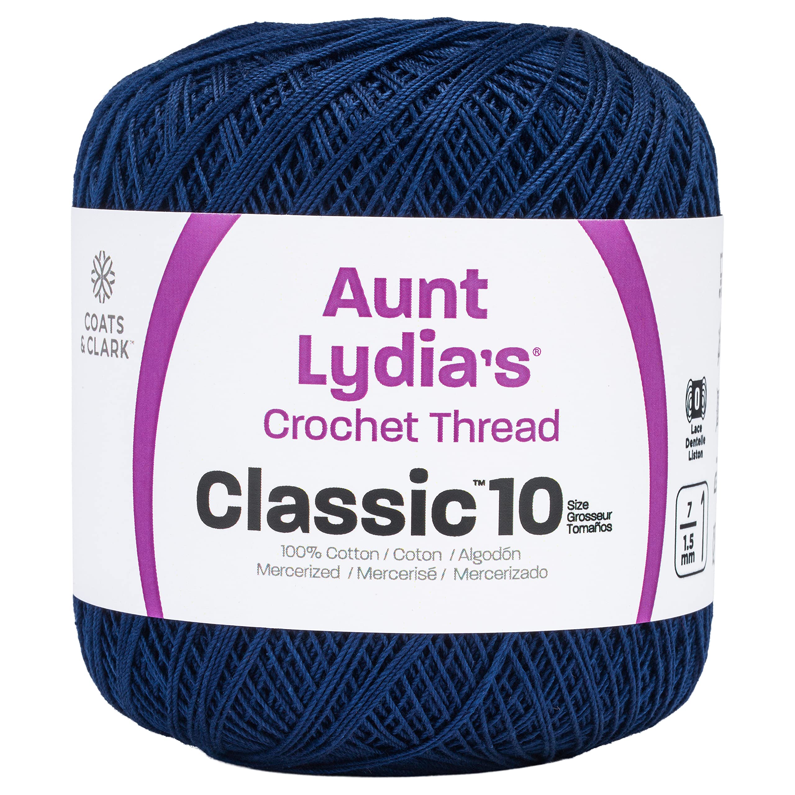 Coats Crochet Classic Thread 10 Navy - 1050 Feet for Perfect Crochet Projects