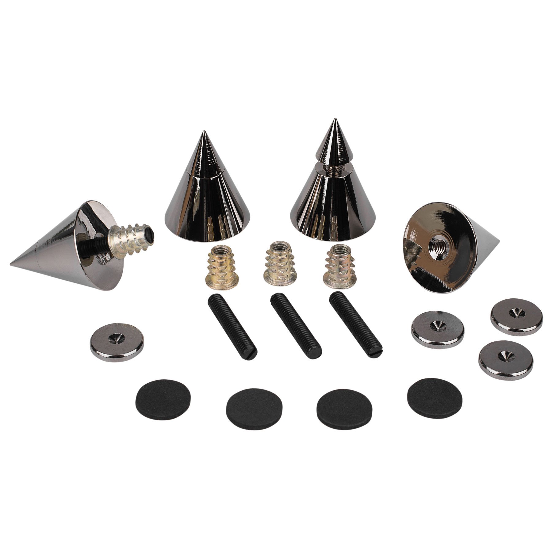 Dayton Audio DSS4-BC Black Chrome Speaker Spike Set - 4 Pcs for Enhanced Sound Quality