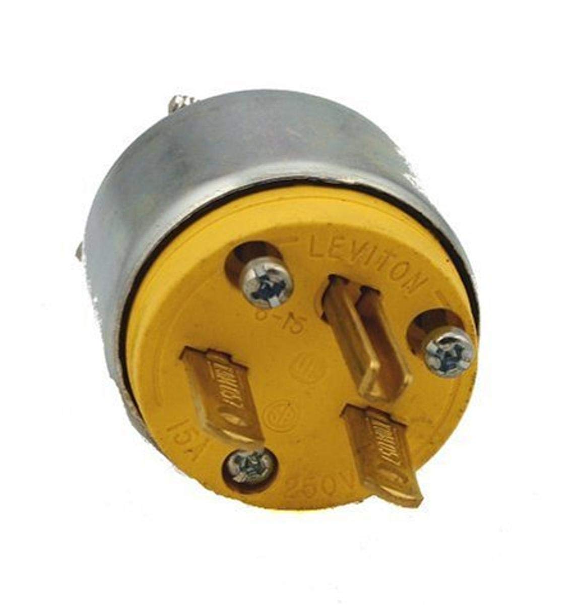 Leviton Leviton 615PA 15 Amp Grounding Plug: Durable Steel, 250 Volt Armored Connector