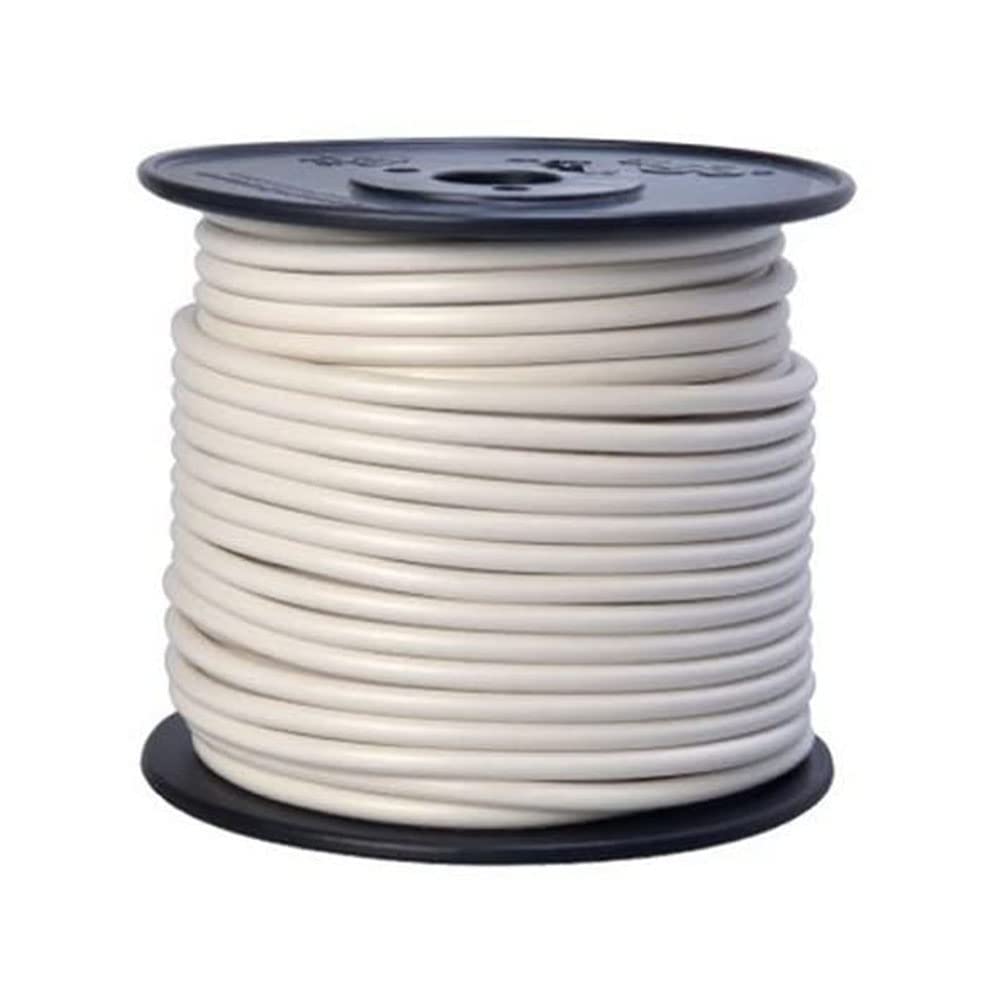 Southwire 55671923 10-Gauge White Primary Wire Bulk Spool - 100 Feet for Electrical Projects