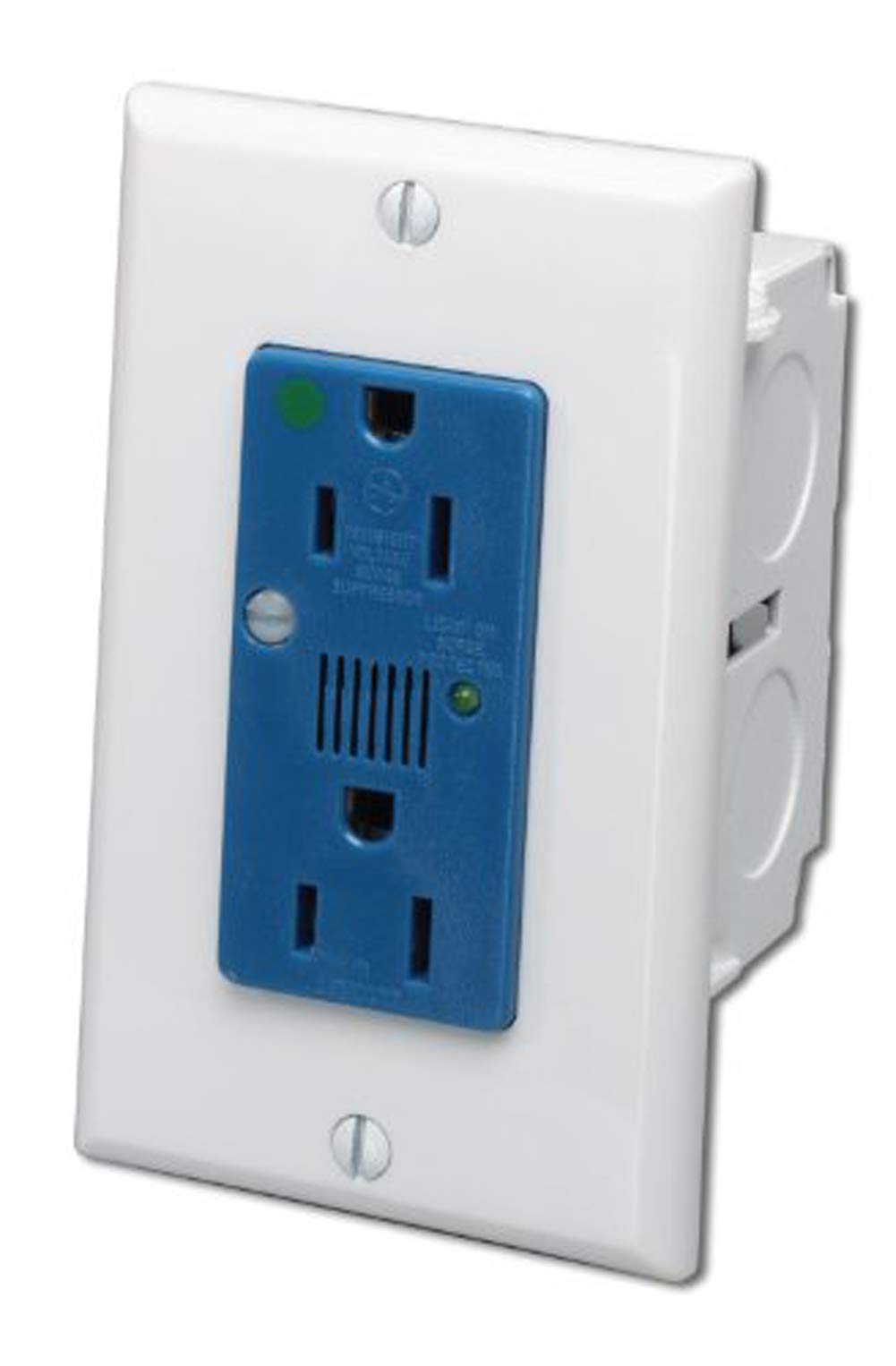 Leviton Leviton 47605-ACS J-Box Surge Protective Kit: Single AC Power Module in White/Blue