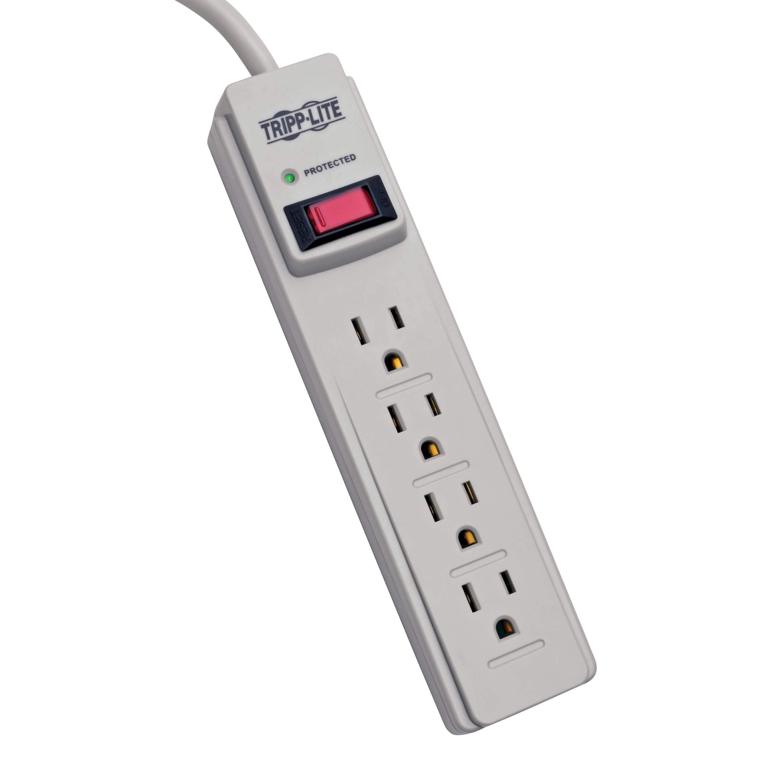 Tripp Lite 4 Outlet Surge Protector Power Strip with 4ft Cord & $1,000 Insurance (TLP404) - Reliable Surge Protection