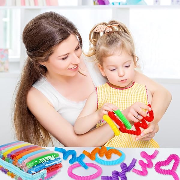 52 Pack Pop Tubes Sensory Toys for Kids Fidget Toys Party Favors Goodie Bag Stuffers Classroom Prizes Gifts for Ages 3 to 12 - Image 8