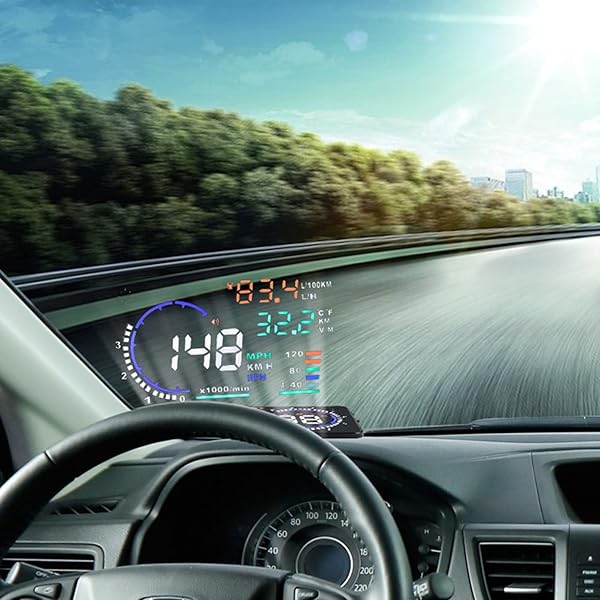 5.5'' HUD Head-Up Display: Speed Projector with Overspeed Alarm & OBDII Interface for Cars - Image 2