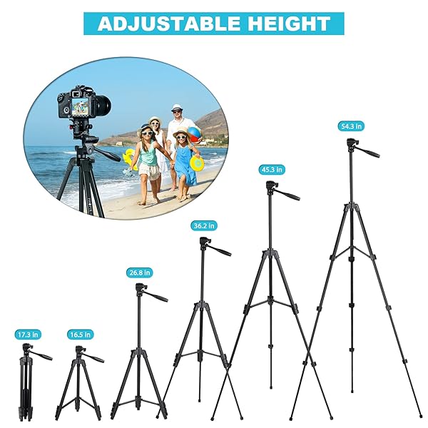 "PHOPIK 55" Aluminum Tripod for iPhone/Android - Perfect for Vlogging, Live Streaming & Selfies with Shutter & Carrying Bag" - Image 6
