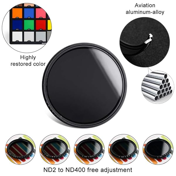 58mm Variable ND Filter - Adjustable ND2-ND400 for Canon, Nikon, Sony, Olympus DSLR Cameras - Image 2