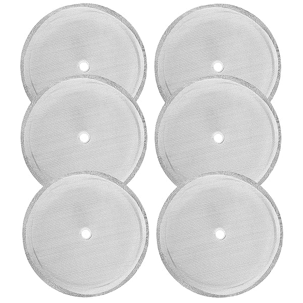 6 Packs Stainless Steel French Press Replacement Filters 4 Inch Mesh Screen for 1000 ml 34 oz 8 Cup Coffee Makers