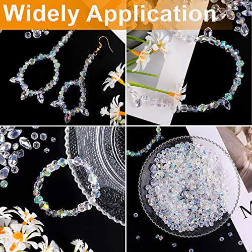 600 Pcs Glass Beads for Jewelry Making, Assorted Crystal Rondelle Beads with Box - 4 6 8mm, AB Color - Image 5