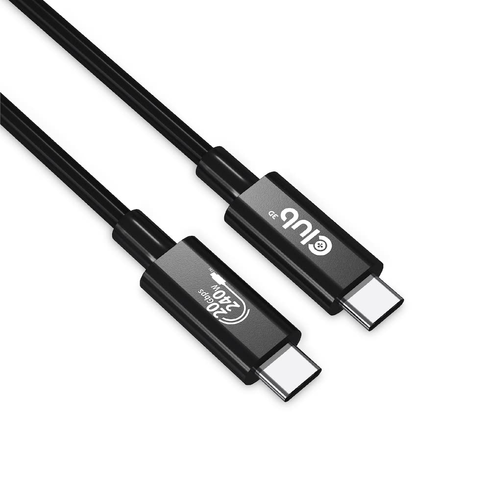 Club 3D CAC-1575 USB4 Gen3x2 Type C Cable: 240W Charging, 20Gbps Data, 4K60Hz Video - 2m/6.56ft