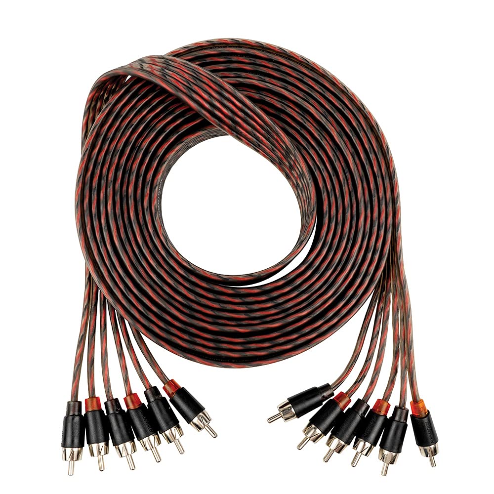 Alphasonik Alphasonik 17ft 6-Channel RCA Audio Cable - Premium Hyper-Flex, Oxygen-Free Copper, X-Radial Technology | FLEX-R66
