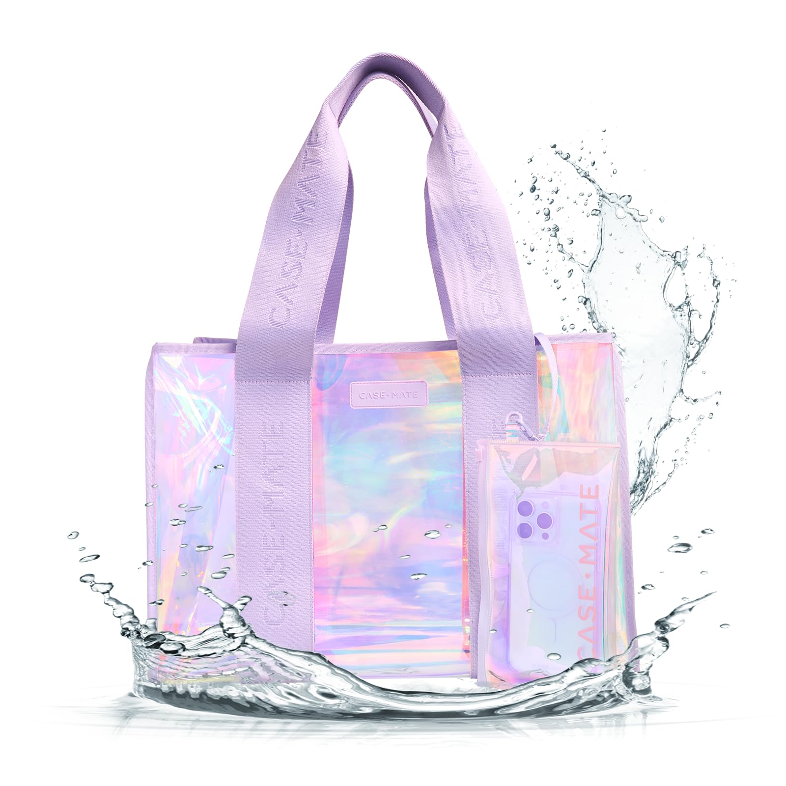 Case-Mate Case-Mate Iridescent Tote Bag: Waterproof, Foldable & Washable for Travel, Gym, Beach & Work