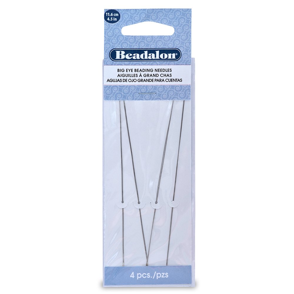 Beadalon Big Eye Needles 4.5-Inch - Set of 4 for Easy Beading & Crafting