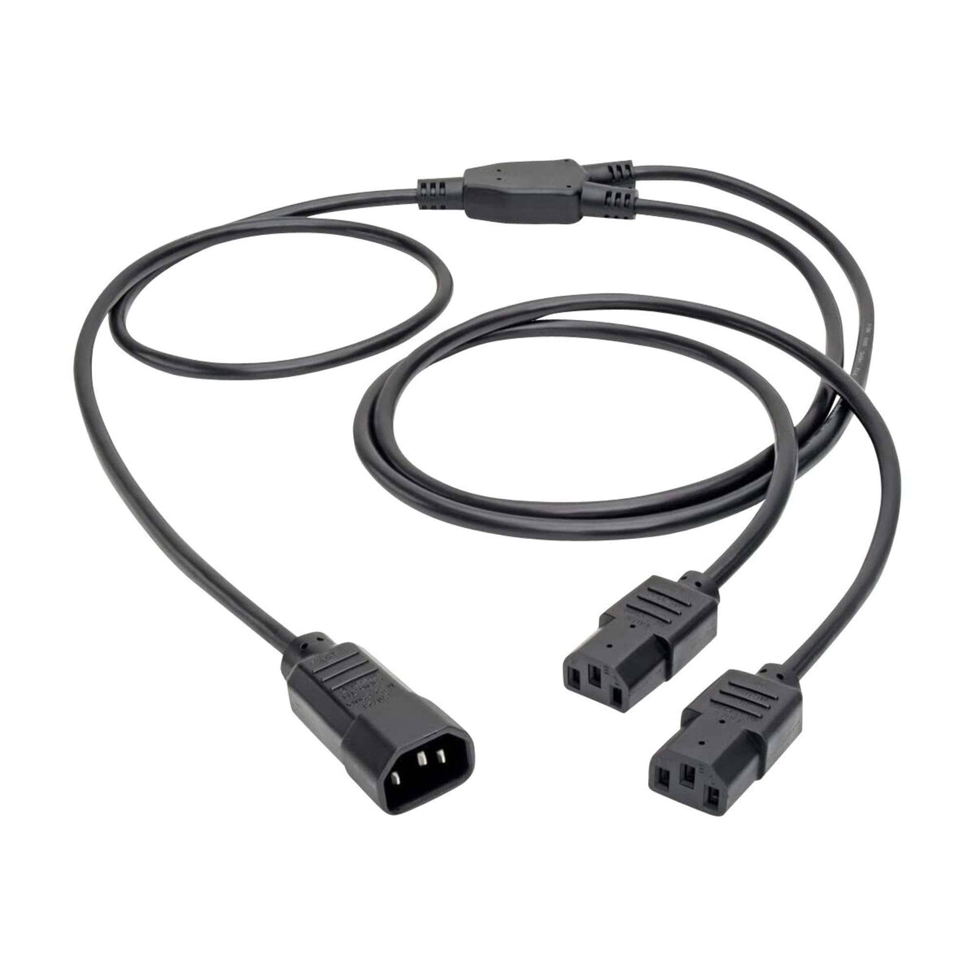Tripp Lite 6ft Y Splitter Power Extension Cord 10A, 18AWG - IEC-320-C14 to 2x IEC-320-C13, Black