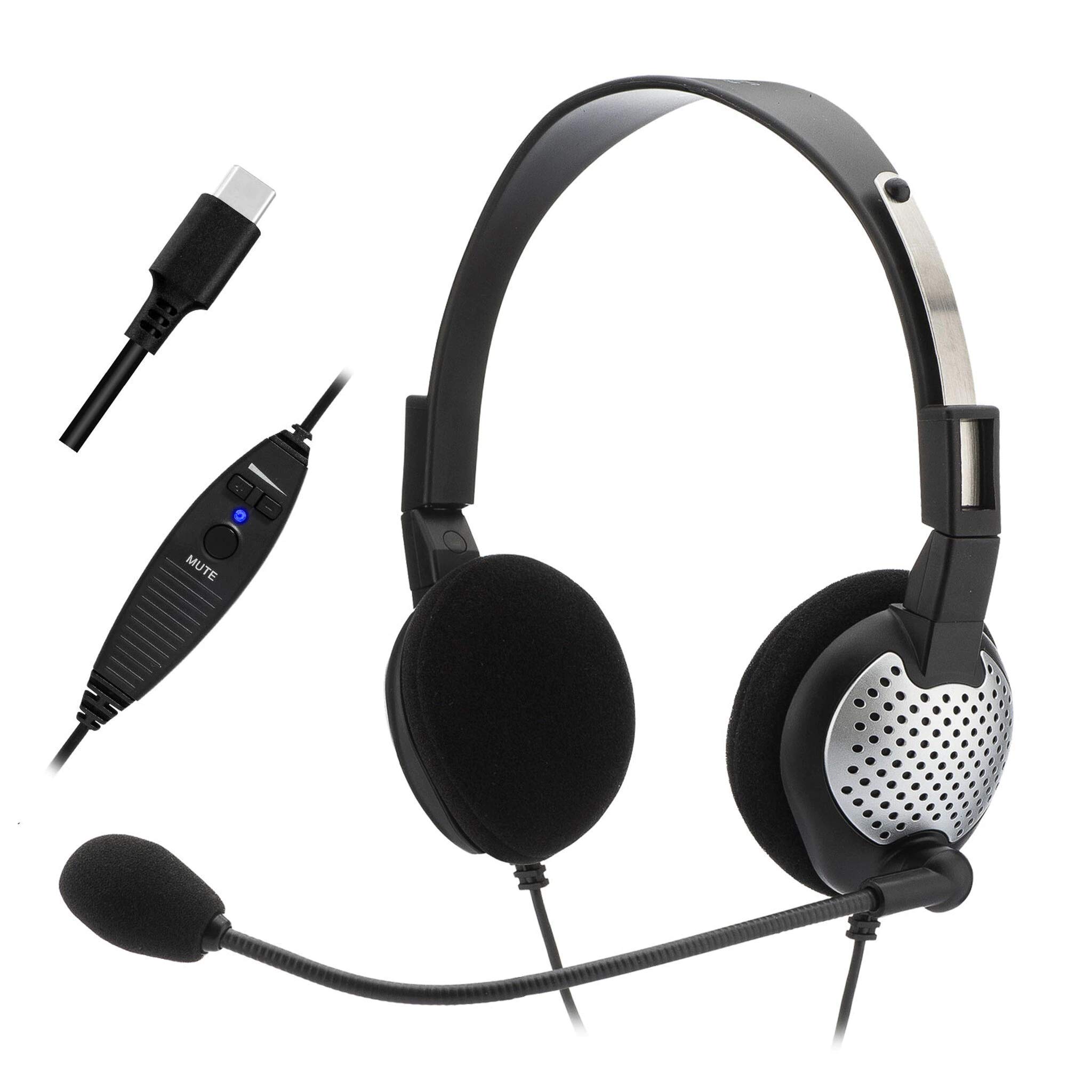ANDREA Andrea Electronics C1-1022600-1 NC-185 VM USB Headset: High Fidelity, Noise Canceling Mic & Volume Control