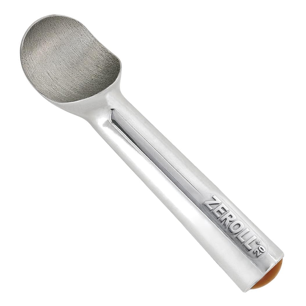 Zeroll Size 20 Silver Ice Cream Scoop: Easy Release, Liquid-Filled Handle, 40 Scoops, Durable Aluminum Design