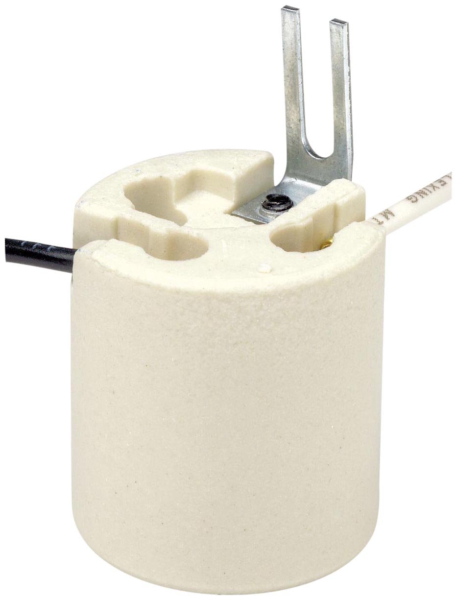 Leviton Leviton 8052-1 Keyless Medium Base Porcelain Lampholder - Durable Unglazed Incandescent Fixture in White