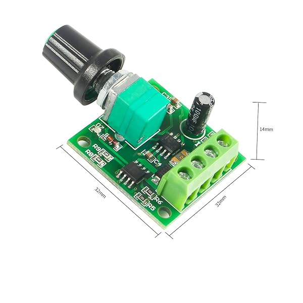 6 Pack DC Motor Speed Controller PWM 1803BK Adjustable Low Voltage Driver with Speed Control Knob for 1.8V to 12V Motors - Image 3