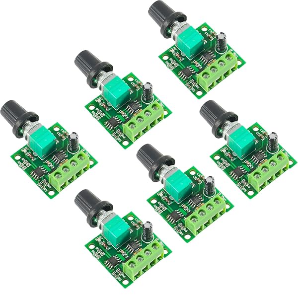 6 Pack DC Motor Speed Controller PWM 1803BK Adjustable Low Voltage Driver with Speed Control Knob for 1.8V to 12V Motors - Image 2