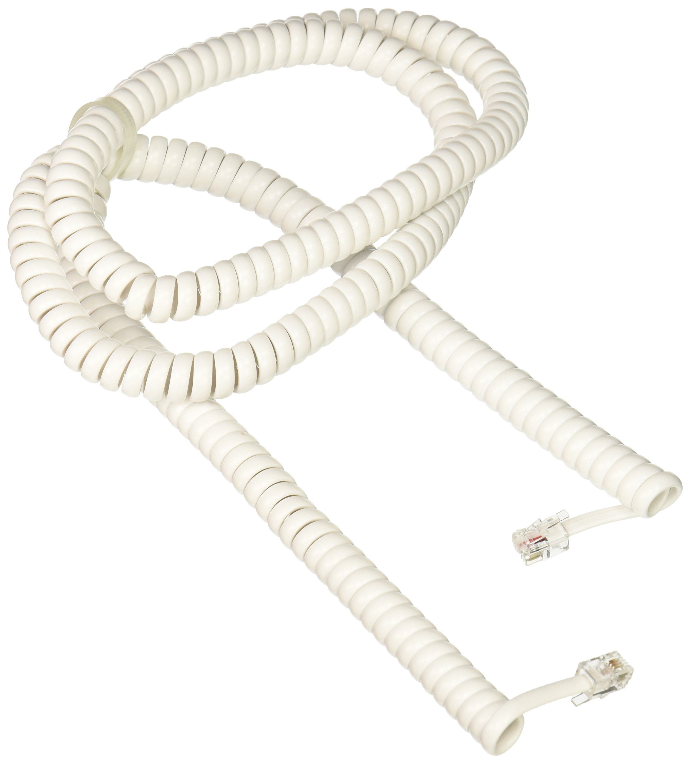 RCA RCA 25ft Handset Coil Cord in White (TP282W) - Durable & Flexible Phone Accessory